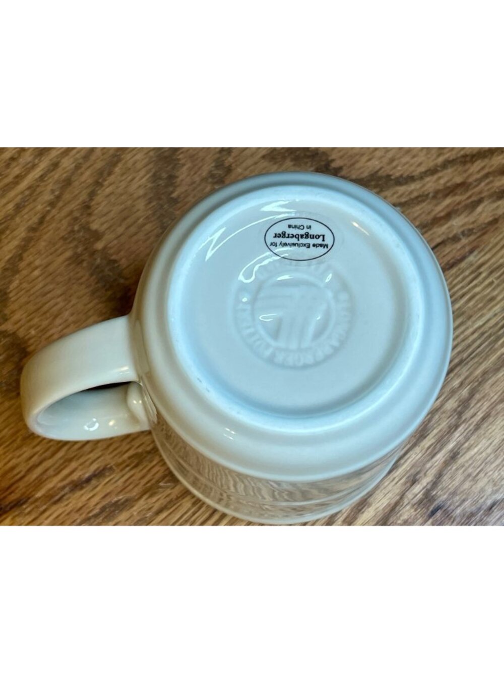 New In Box Longaberger Woven Traditions Ivory Mug - Picture 8 of 10